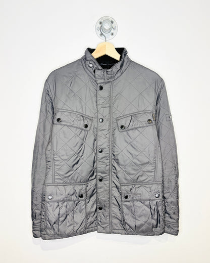 Women’s Barbour International Dark Grey Fleece-Lined Quilted Jacket