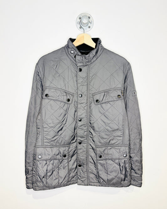 Women’s Barbour International Dark Grey Fleece-Lined Quilted Jacket