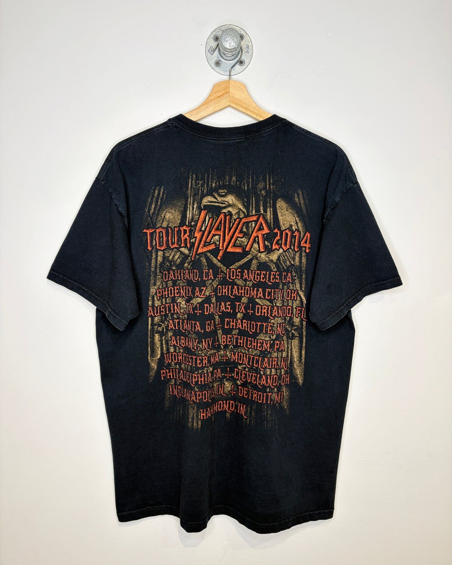 2014 Slayer Band Tour Black Tee Shirt