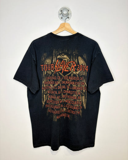 2014 Slayer Band Tour Black Tee Shirt