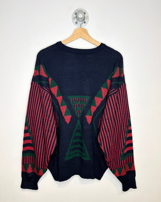 Vintage 90s Bronzini Navy Abstract Sweater