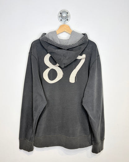 2000s Aeropostale NY Faded Black 1/4 Zip Hoodie
