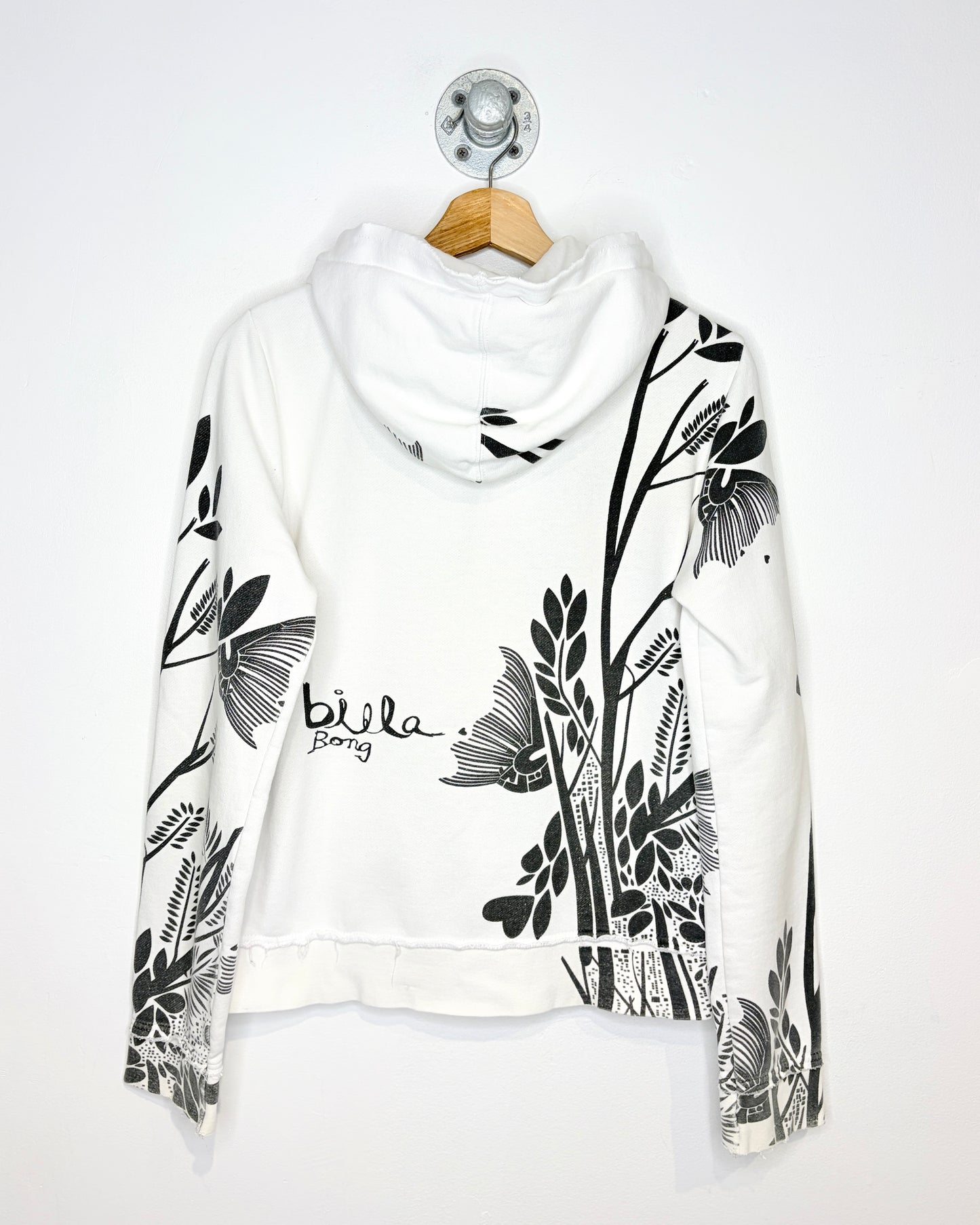 Y2K Women’s Billabong AOP White Zip Up Hoodie