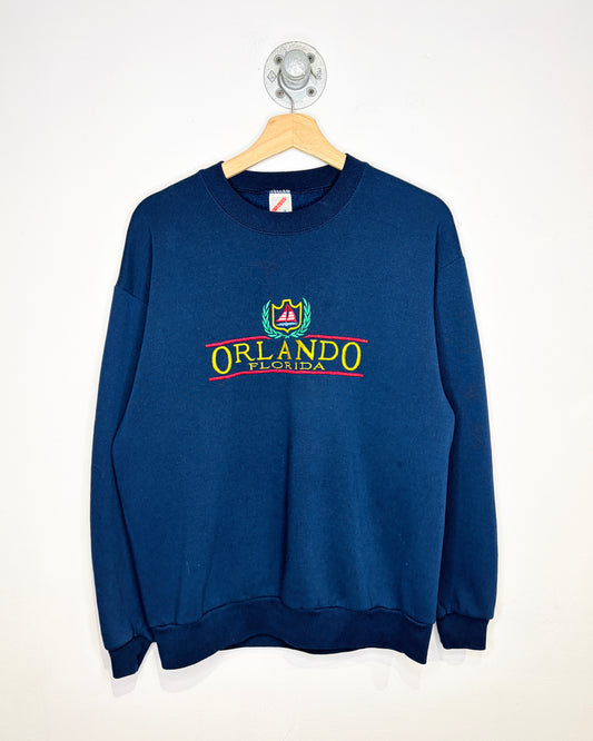 Vintage 90s Orlando Florida Navy Blue Crewneck Sweatshirt