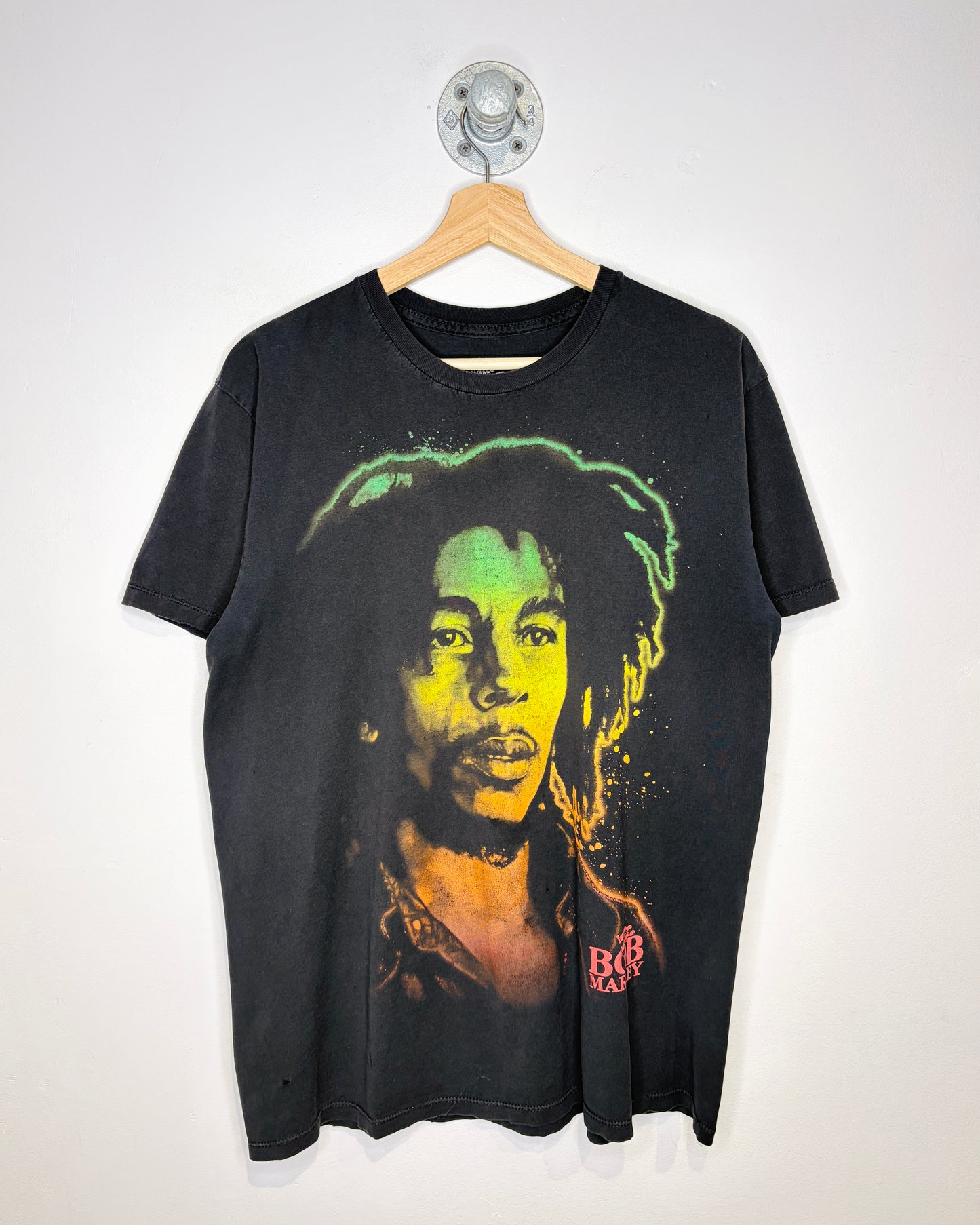 Bob Marley Distressed Black Tee Shirt