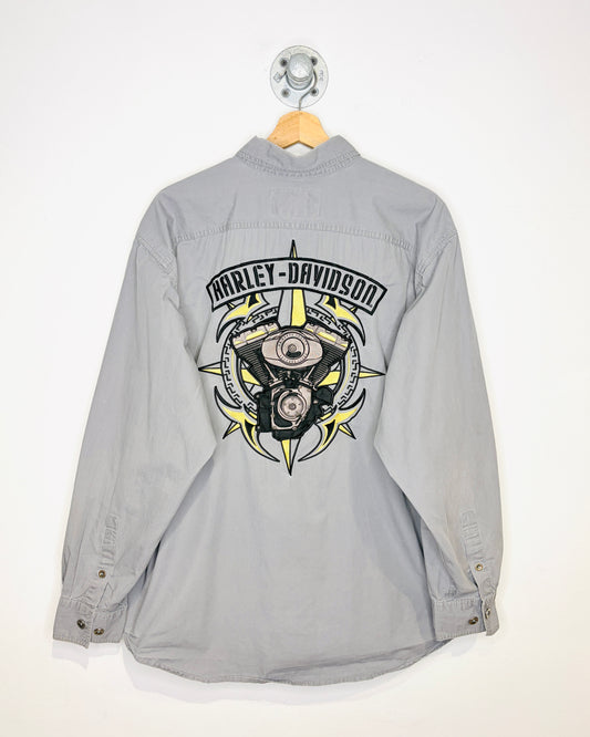 Harley-Davidson Two Pocket Grey Utility Long Sleeve Shirt