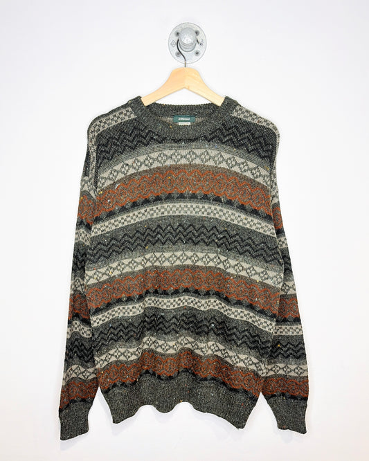 Vintage 1980s St Michael Jagged Pattern Acrylic Blend Sweater
