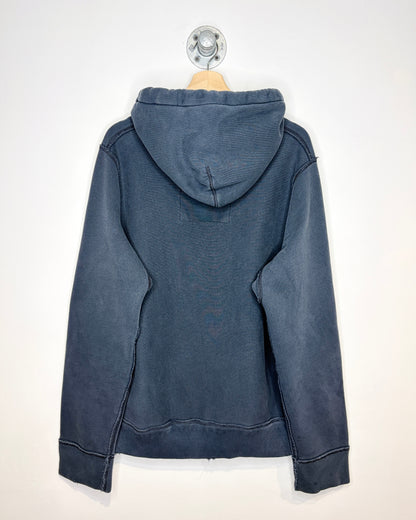 2000s Abercrombie & Fitch Faded Navy Blue Heavyweight Hoodie