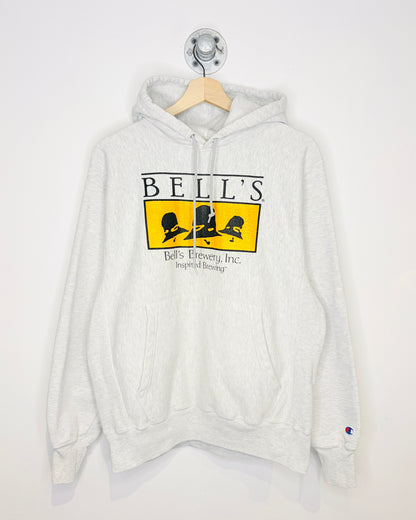2000s Bell’s Brewery Ash Grey Champion Reverse Weave Hoodie