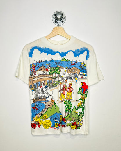 Vintage Hand Painted Maui Hawaii White Tee Shirt