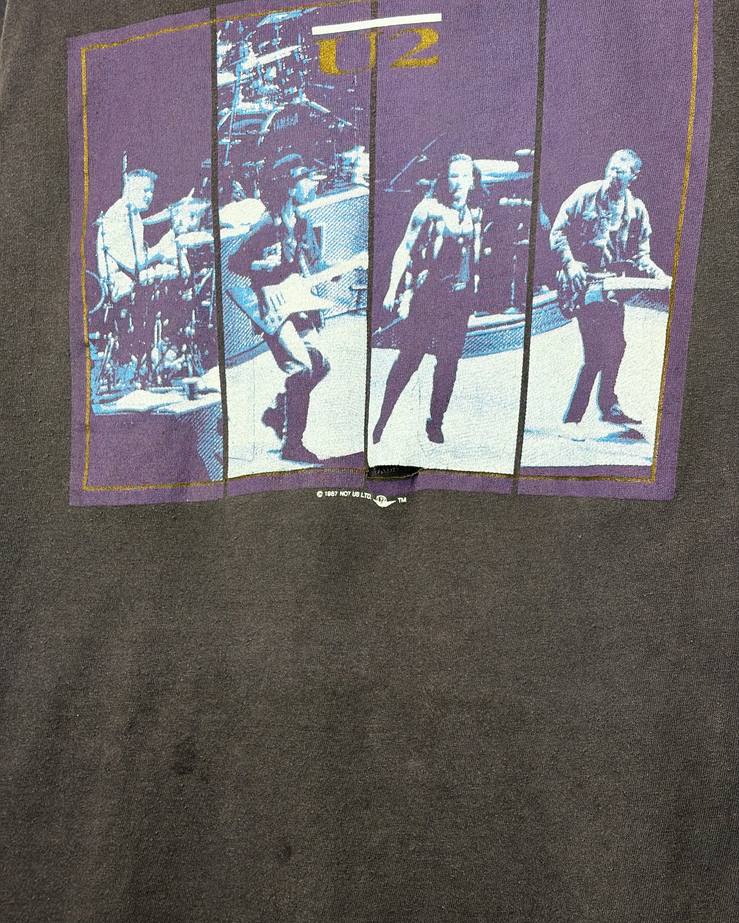 Vintage 1987 U2 Fall Tour Faded Black Tee Shirt