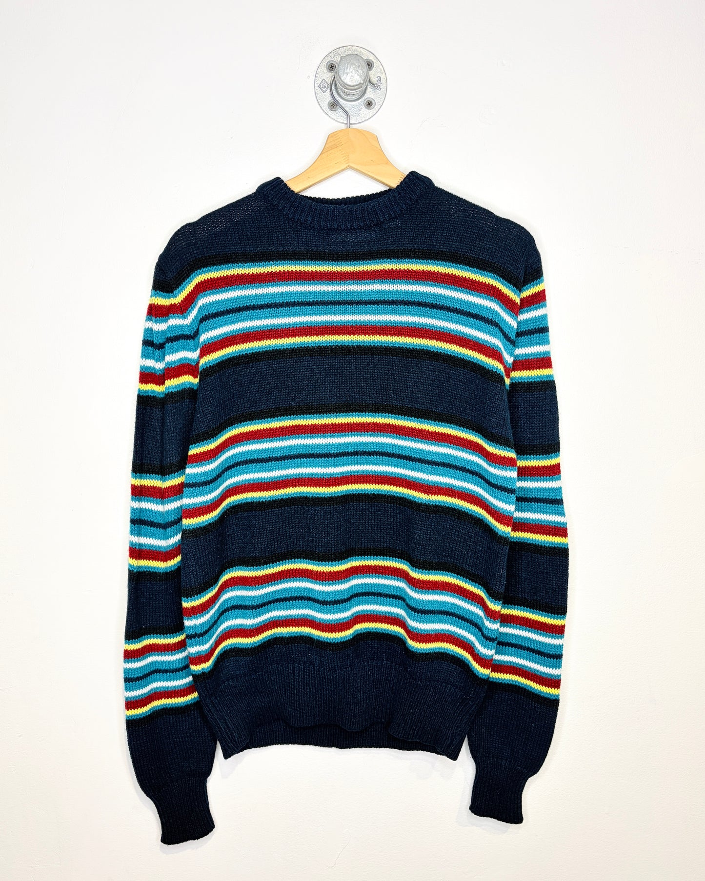 Vintage 90s Arrow Navy Blue Striped Sweater