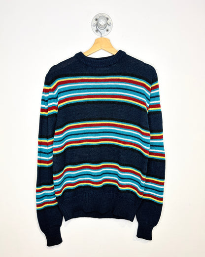 Vintage 90s Arrow Navy Blue Striped Sweater