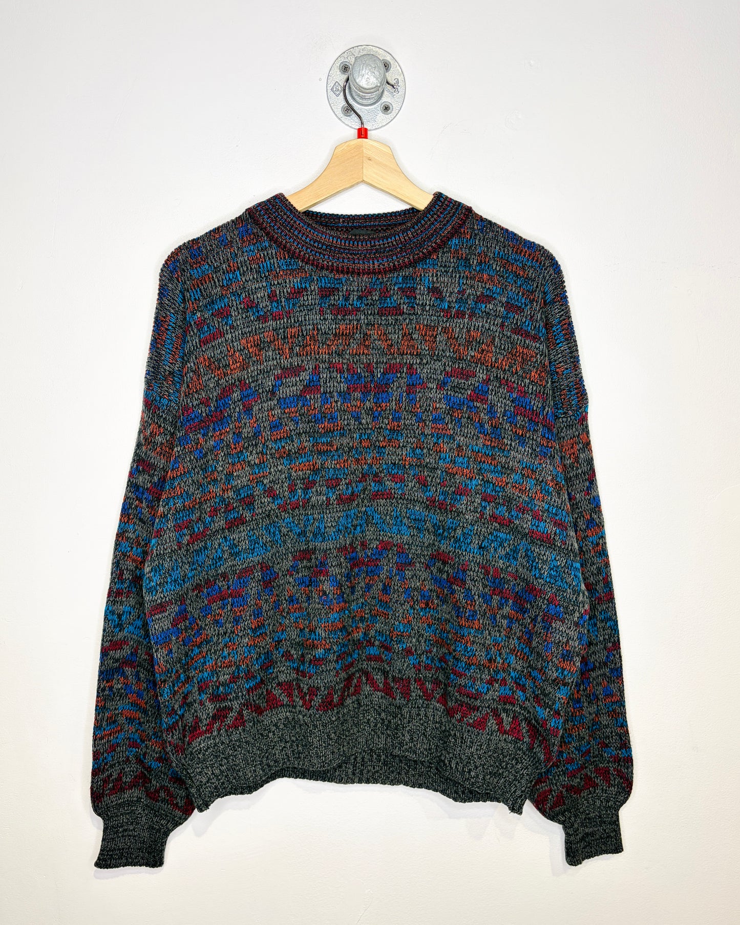 Vintage 1990s Botany 500 Multi Colour Acrylic Crewneck Sweater