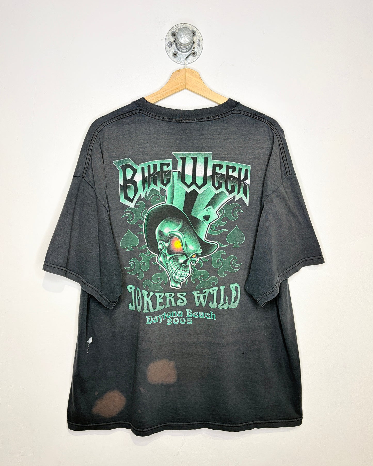 Vintage 2005 Daytona Beach Bike Week Thrashed Black Tee Shirt