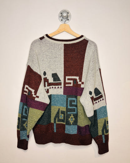 Vintage London Fog Abstract Knit Sweater