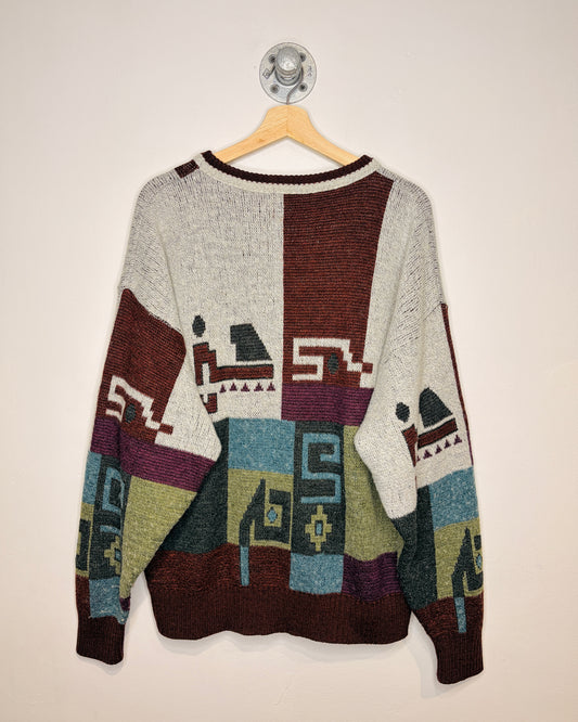 Vintage London Fog Abstract Knit Sweater
