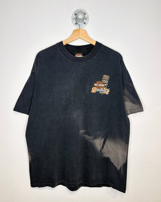 Harley-Davidson Motor Cycles Hawaii Sun Faded Black Tee Shirt