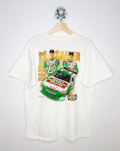 Vintage 2000s Kevin Harvick Hunt Brothers Pizza White Tee Shirt