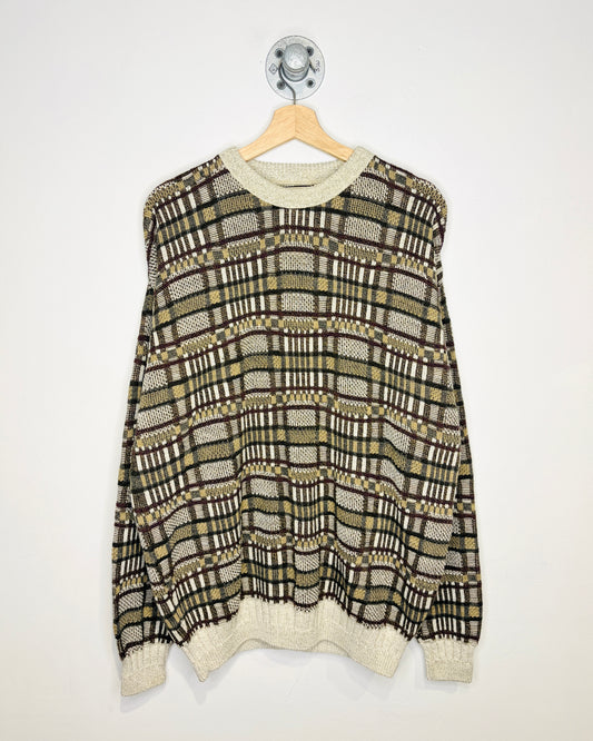 Vintage 90s St. John’s Bay Earth Tone Patterned Sweater