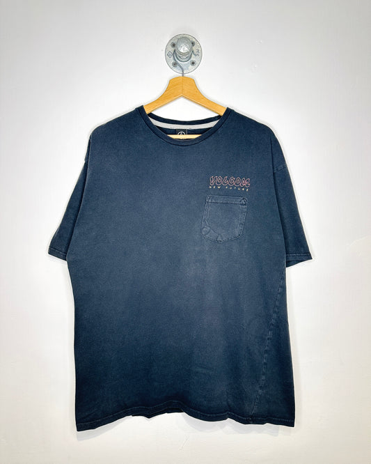 Volcom New Future Faded Black Pocket Tee Shirt