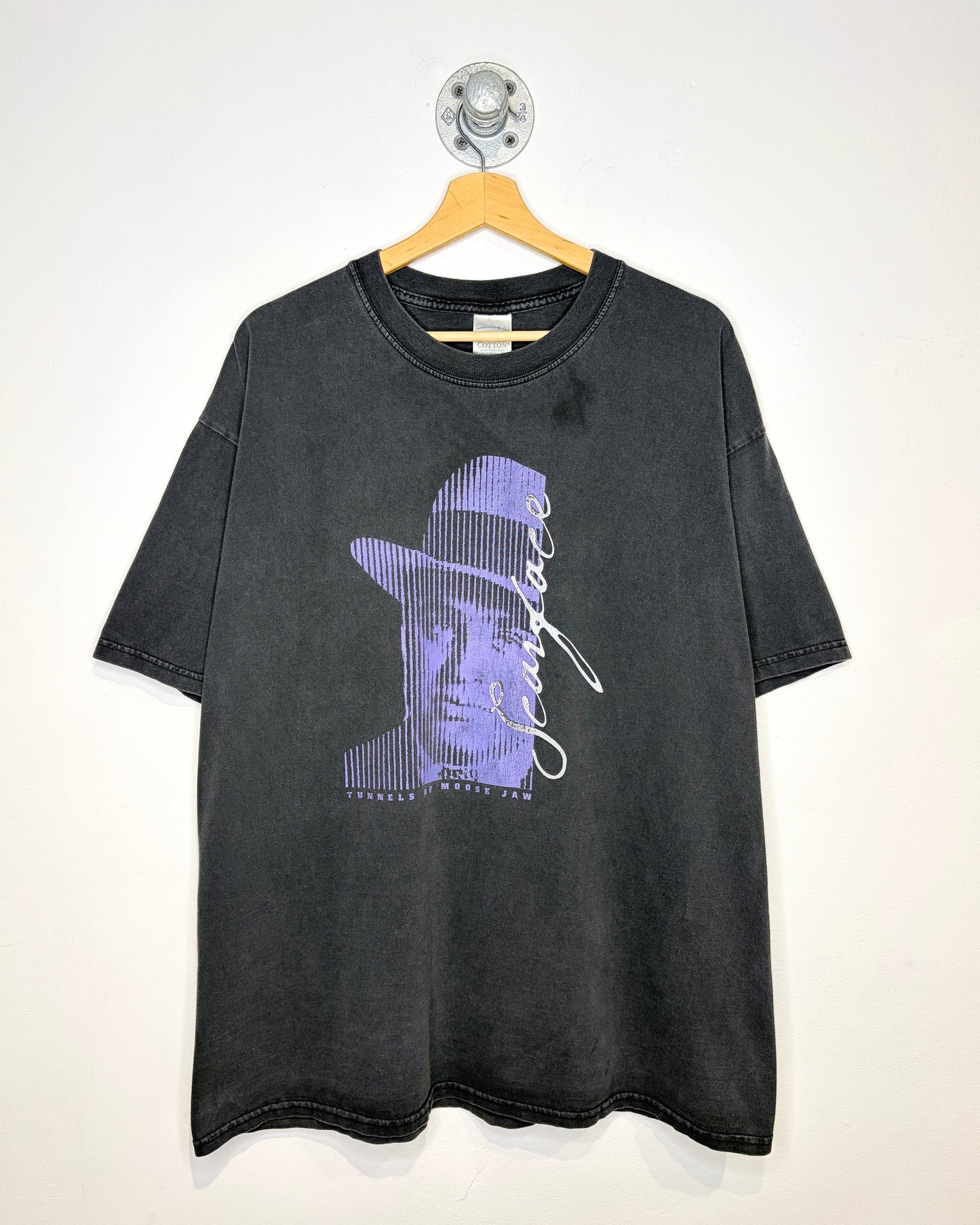 Vintage Scarface Al Capone Heavily Faded Black Tee Shirt