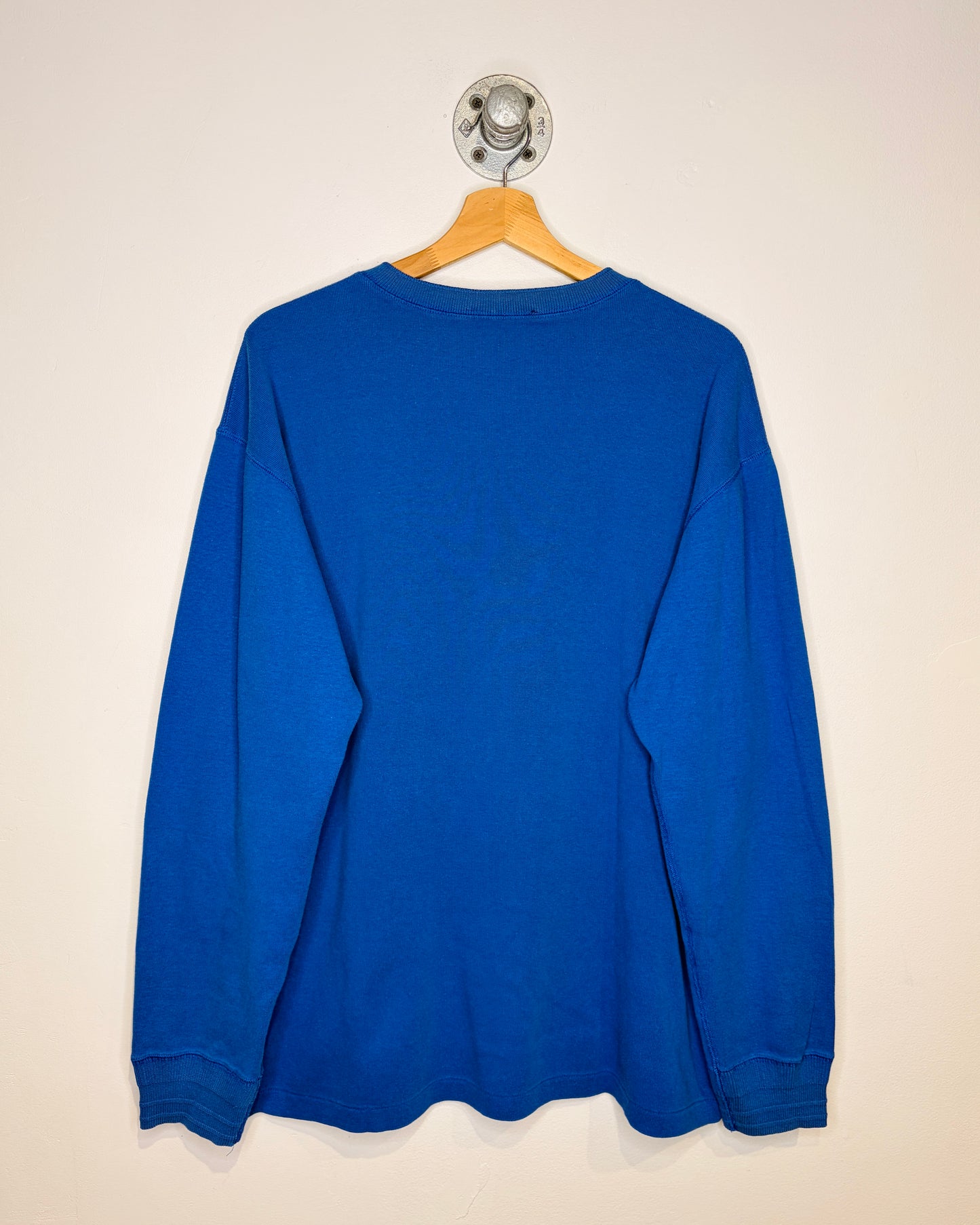 Vintage 90s Eddie Bauer Blank Blue Henley Longsleeve Shirt