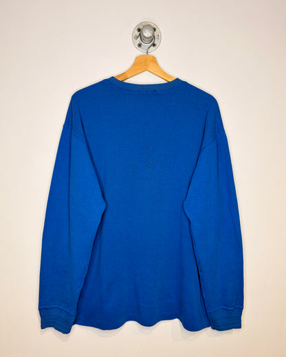 Vintage 90s Eddie Bauer Blank Blue Henley Longsleeve Shirt