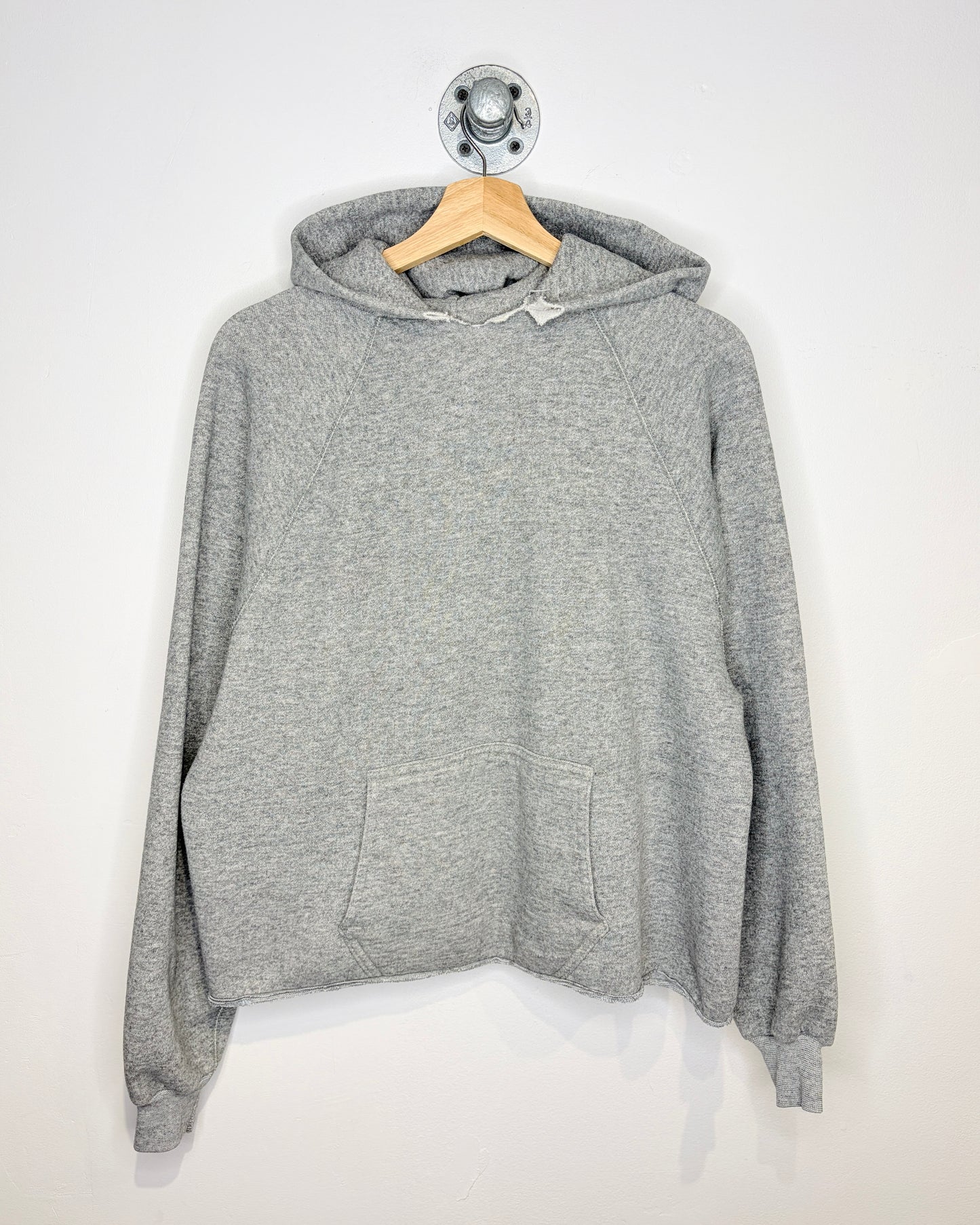 Vintage 70s Discus Blank Grey Raglan Hoodie