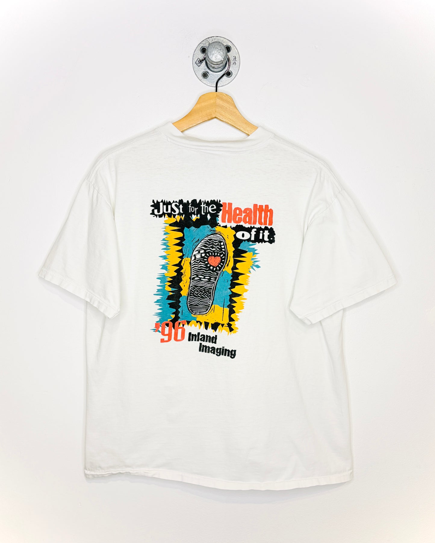 Vintage 1996 Just For The Health Of It White Tee Shirt