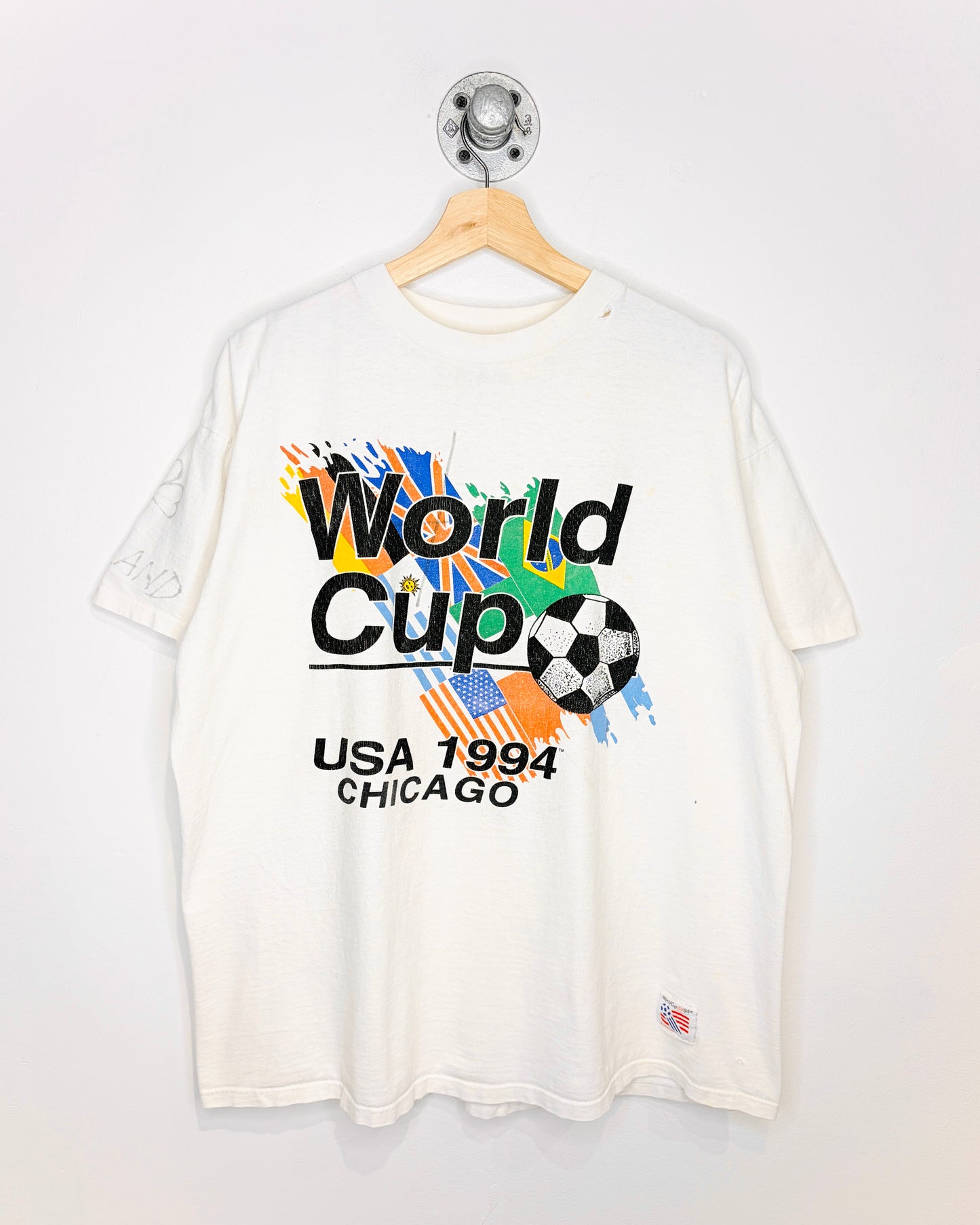 Vintage 1994 Chicago World Cup White Tee Shirt