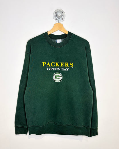 Vintage 90s Green Bay Packers Heavyweight Green Crewneck Sweatshirt