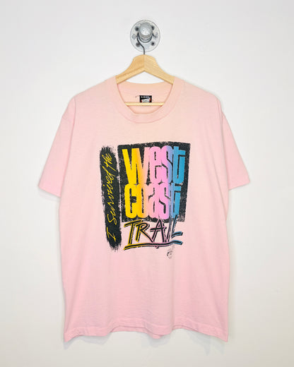 Vintage 90s “I Survived The West Coast Trail” Pink Tee Shirt
