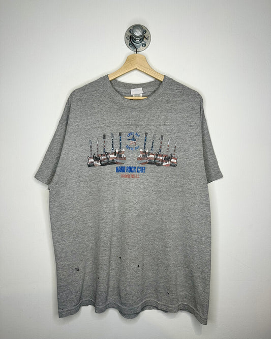 Vintage Hard Rock Cafe Washington Distressed Grey Tee Shirt