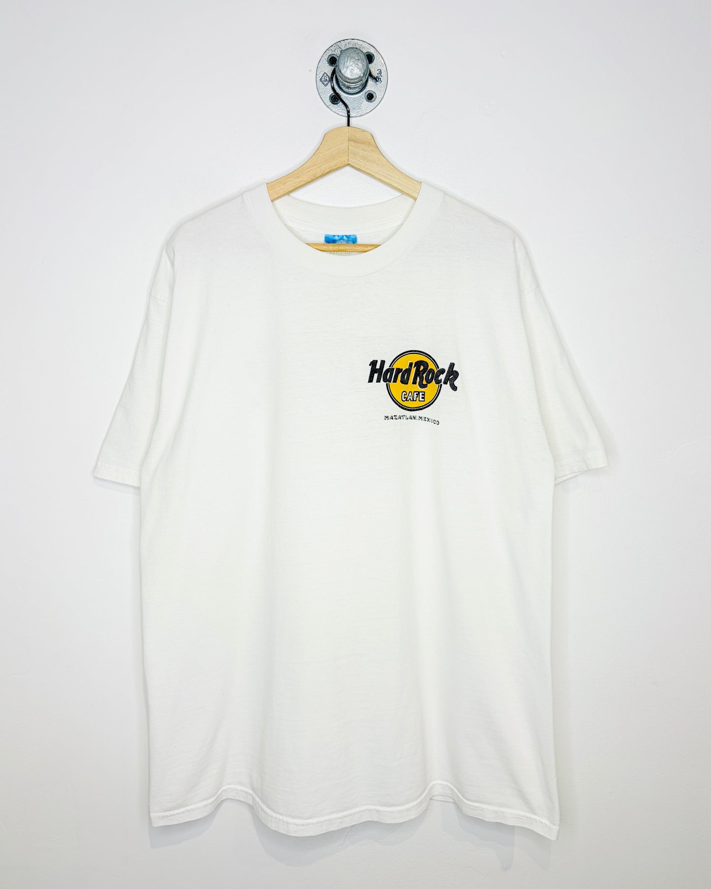 Vintage 90s Bootleg Hard Rock Cafe Mazatlan Mexico White Tee Shirt