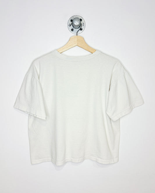 Vintage 90s Surf Rats Australia Boxy & Cropped Fit White Tee Shirt