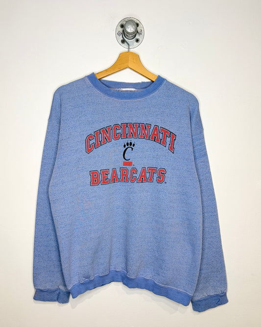 Vintage 1980s Cincinnati Bearcats Blue Crewneck Sweatshirt