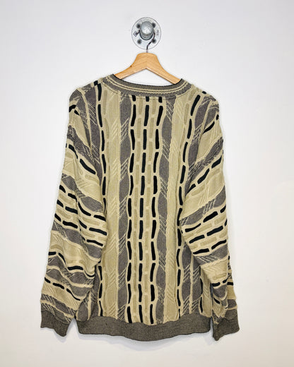 Vintage 90s Bachrach Coogi-Style Earth Tone Sweater