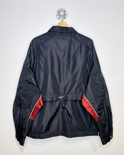Vintage 90s Nike TwoTone Black & Burgundy Coach Jacket