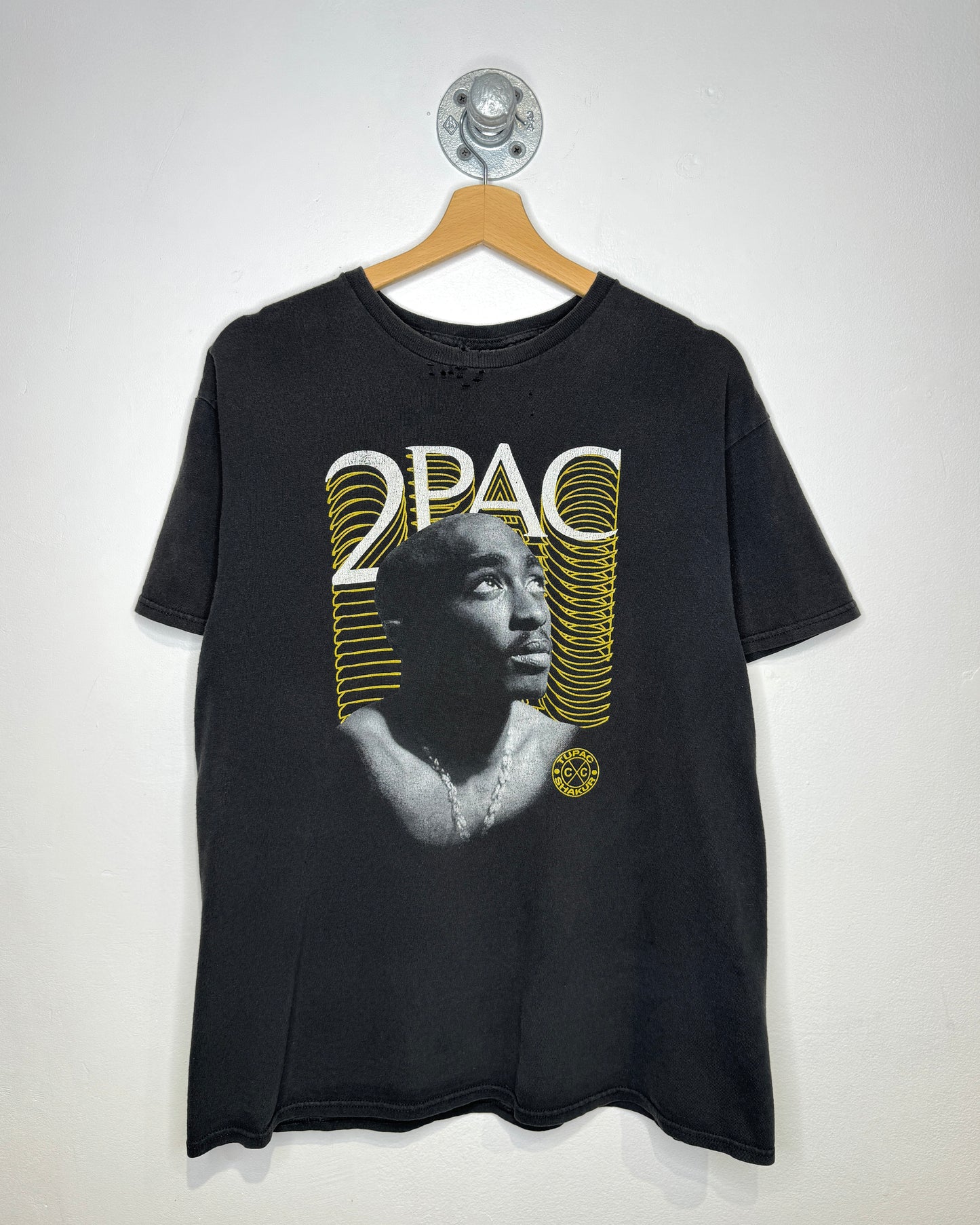 2000s 2Pac Shakur Faded Black Tee Shirt