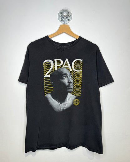 2000s 2Pac Shakur Faded Black Tee Shirt