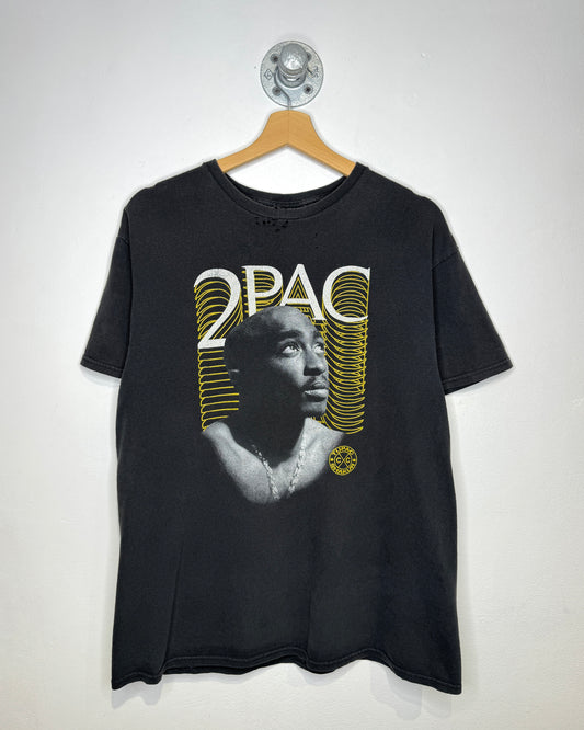 2000s 2Pac Shakur Faded Black Tee Shirt