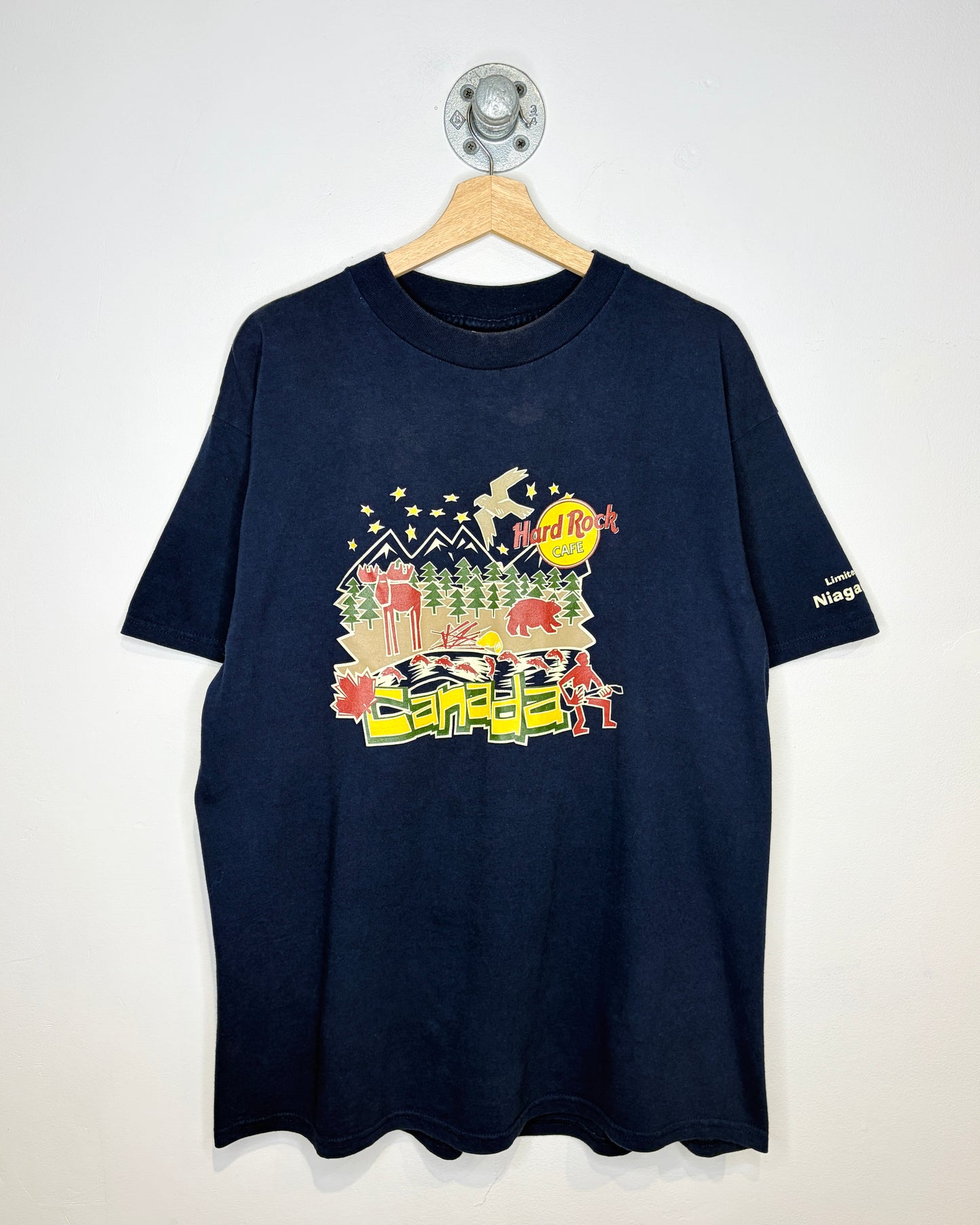 Vintage 90s Hard Rock Cafe Niagara Falls Navy Tee Shirt