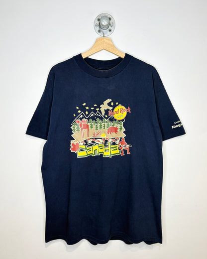 Vintage 90s Hard Rock Cafe Niagara Falls Navy Tee Shirt
