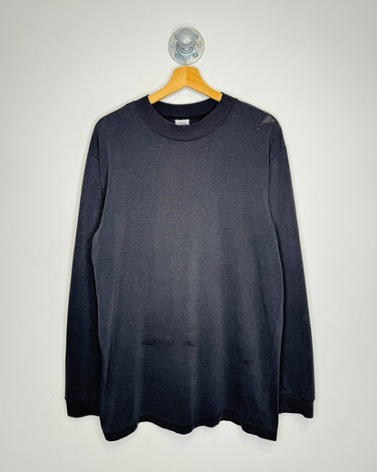 Vintage 90s Blank Faded Black Longsleeve Shirt