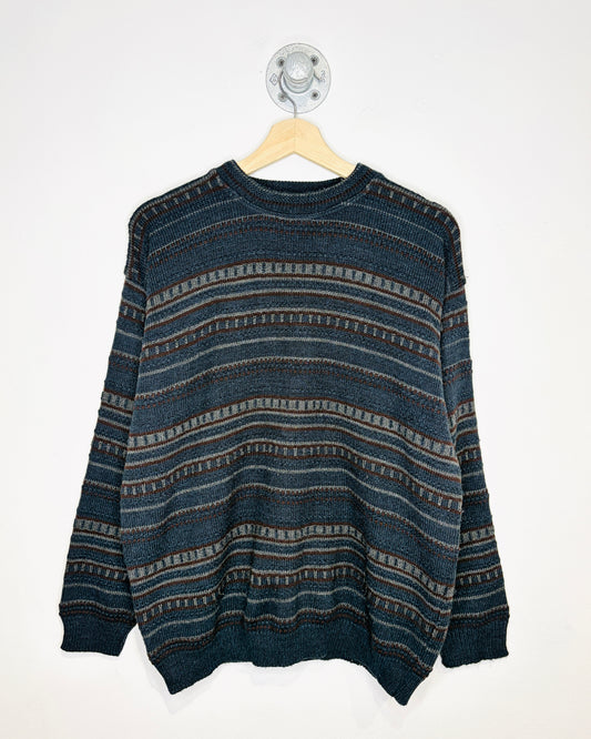 Vintage 90s Tip Top Tailors Navy Textured Sweater
