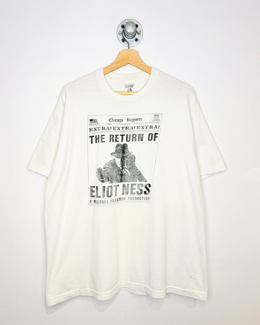 Vintage 90s The Return Of Eliot Ness White Promo Tee Shirt
