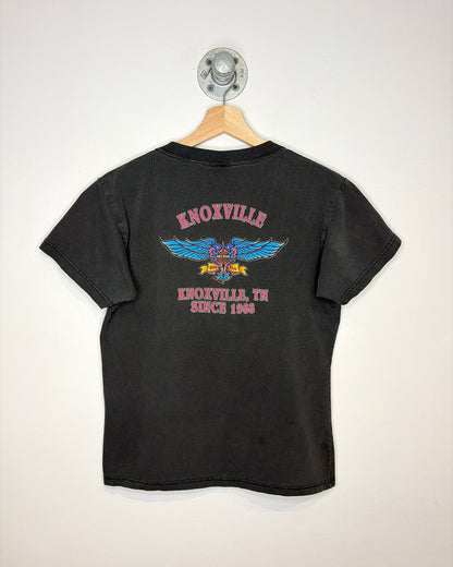 Vintage 1999 Harley Davidson Knoxville Faded Black Women’s Tee Shirt