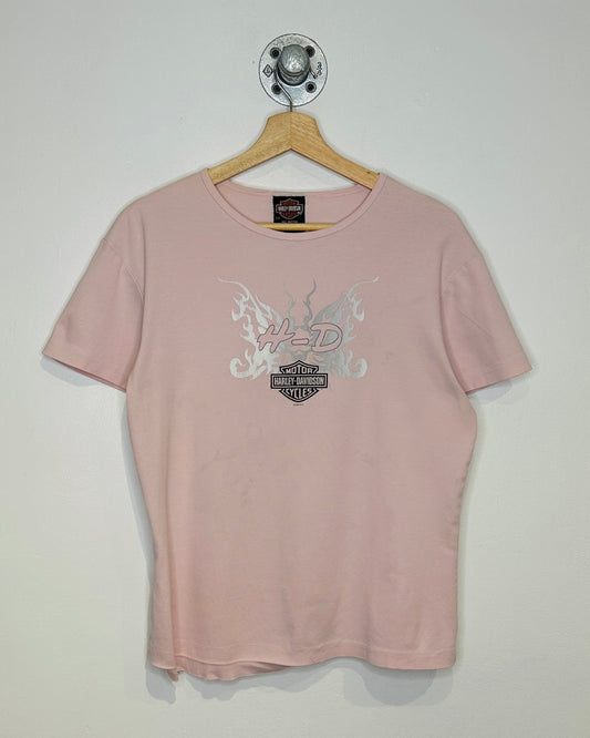 Vintage 2005 Mid America Harley Davidson Pink Women’s Tee Shirt