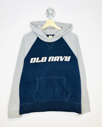 2000s Old Navy TwoTone Navy & Grey Fleece Hoodie